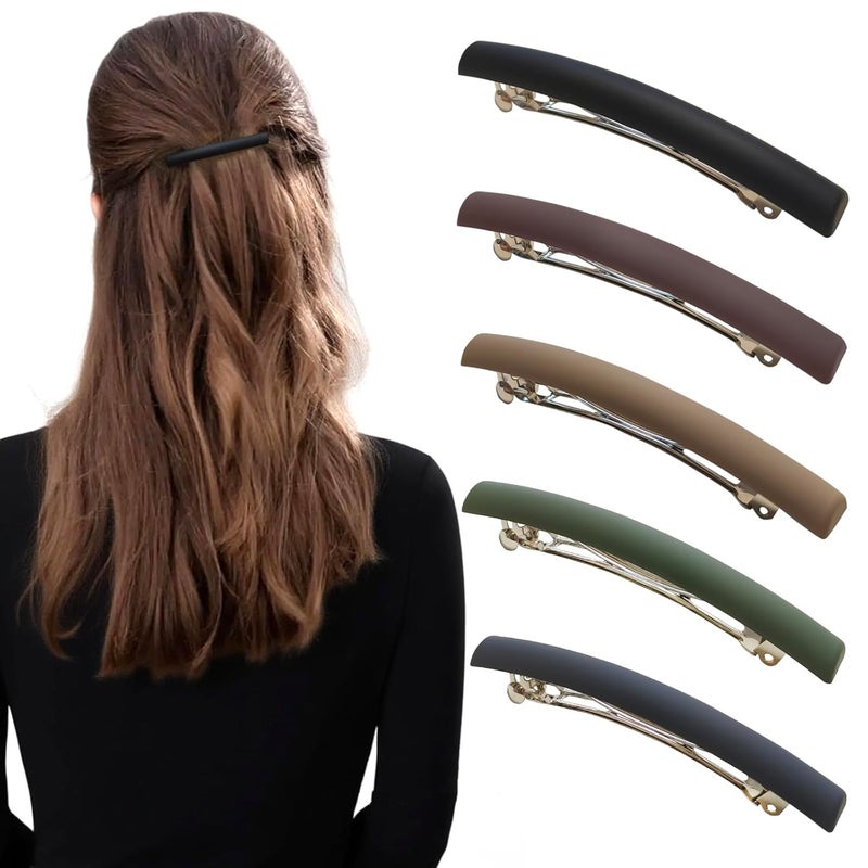 Markuii Slim French Hair Barrettes for Women Half Up Small Hair Barrette Clips Elegant Styling for Thin, Short or Fine Hair, 5 Pack - Image 1